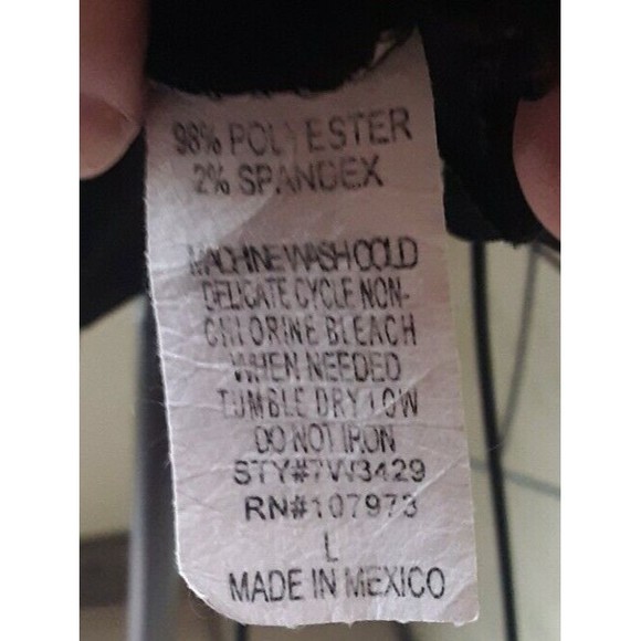 Black Ruffled Layer Top Blouse Size Lg 7 Wonders Crossover Styling Cap Sleeves - Picture 4 of 4